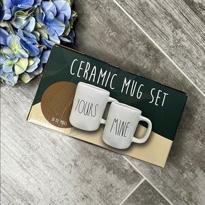 Ceramic Mug Set - Yours & Mine - White